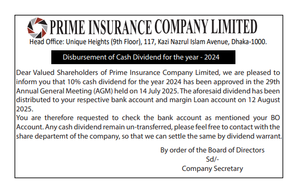 Disbursement of Cash Dividend for the year - 2024